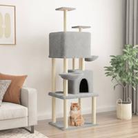 Kattenmeubel met sisal krabpalen 180 cm lichtgrijs - thumbnail