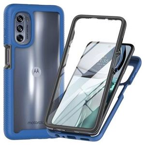 360 Bescherming Motorola Moto G62 5G Hoesje - Donkerblauw / Doorzichtig