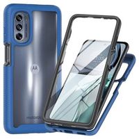 360 Bescherming Motorola Moto G62 5G Hoesje - Donkerblauw / Doorzichtig - thumbnail