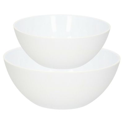 Voedsel serveer schalen set - 8x stuks - kunststof - wit
