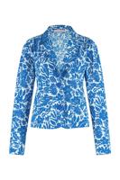 Flora flower blazer - off white/cobalt - 07162