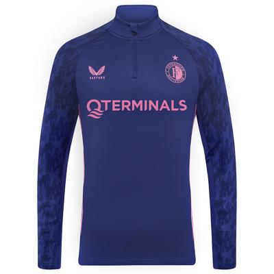 Castore Feyenoord Trainingstrui 1/4-Zip 2025-2026 Donkerblauw Roze