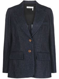 Chloé blazer en jean à boutonnière - Bleu