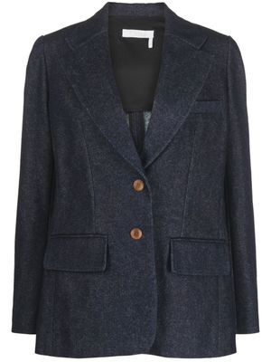 Chloé blazer en jean à boutonnière - Bleu