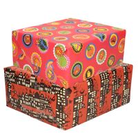 Setje van 10x rollen Sinterklaas inpakpapier/cadeaupapier 2,5 x 0,7 meter 2 soorten prints - Cadeaupapier - thumbnail
