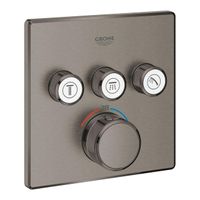 Grohe Grohtherm SmartControl Inbouwthermostaat - 4 knoppen - vierkant - brushed hard graphite 29126AL0 - thumbnail