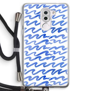 Blauwe golven: Honor 6X Transparant Hoesje met koord