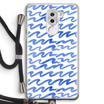 Blauwe golven: Honor 6X Transparant Hoesje met koord