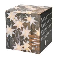 Kerstverlichting - lichtsnoer - 10x witte sterren - op batterijen - 135 cm - kerstverlichting