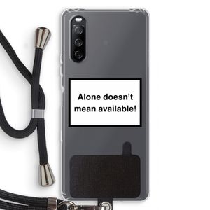 Alone: Sony Sony Xperia 10 III Transparant Hoesje met koord