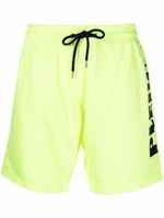 Philipp Plein short de bain à logo imprimé - Jaune - thumbnail