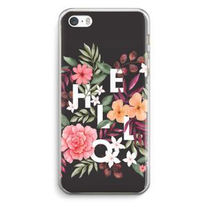 Hello in flowers: iPhone 5 / 5S / SE Transparant Hoesje