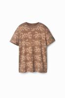 Arty T-shirt met korte mouwen en hagedissen - BROWN - S - thumbnail