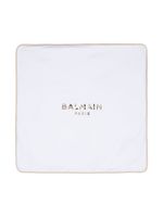 Balmain Kids couverture à logo appliqué - Blanc