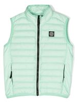 Stone Island Junior gilet matelassé à patch logo - Vert