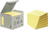 Post-it Recycled notes, 100 vel, ft 76 x 76 mm, geel, pak van 6 blokken - thumbnail