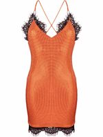 Philipp Plein robe courte à ornements en cristal - Orange - thumbnail