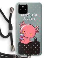 Love You A Lotl: Pixel 5 Transparant Hoesje met koord