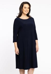 Yoek Jurk met boothals | Blauw | Maat 46/48
