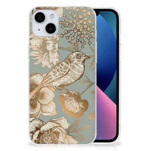 TPU Case voor iPhone 15 Plus Vintage Bird Flowers