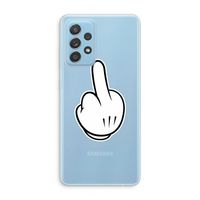 Middle finger black: Samsung Galaxy A73 Transparant Hoesje