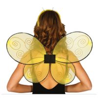 Fiestas Guirca Verkleed vleugels bijen - geel - dames/meisjes - Carnavalskleding/accessoires   -