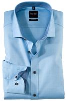 OLYMP Level Five Body Fit Overhemd lichtblauw, Gestructureerd - thumbnail