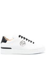 Philipp Plein baskets à plaque logo - Blanc - thumbnail