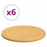 VidaXL Snijplanken 6 st ø30x1,5 cm bamboe