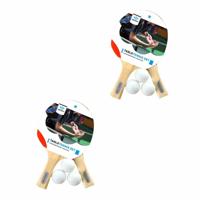 Tafeltennis - 2x set - 2 batjes en 3 balletjes - pingpong set - tafeltennisspel