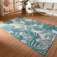 Buitenkleed Tropical Leaves - Blauw maat: 180x120cm - materiaal: Polypropyleen - Dekbed-Discounter.nl Buitenkleed Tropical Leaves - Blauw maat: 180x120cm - materiaal: Polypropyleen - Dekbed-Discounter.nl