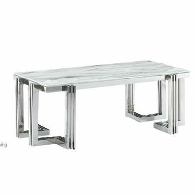 Eettafel DKD Home Decor Kristal Zilverkleurig Staal 180 x 90 x 76 cm Wit