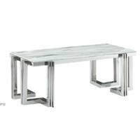 Eettafel DKD Home Decor Kristal Zilverkleurig Staal 180 x 90 x 76 cm Wit