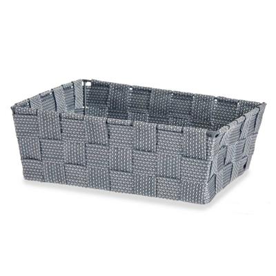 Kast/badkamer opbergmandjes - zilvergrijs - 24 x 20 x 8 cm - opbergmanden