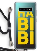 Habibi Blue: Samsung Galaxy S10 Plus Transparant Hoesje met koord