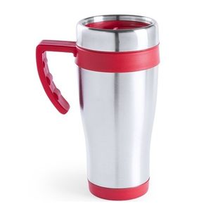 RVS thermosbeker/warm houd beker rood 500 ml