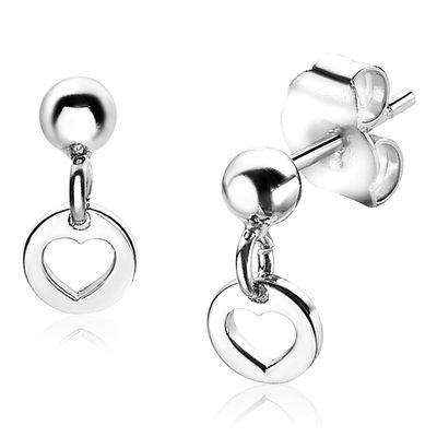 Zinzi ZIO1650 Oorhangers Hart zilver 12 x 6 mm