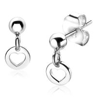 Zinzi ZIO1650 Oorhangers Hart zilver 12 x 6 mm - thumbnail