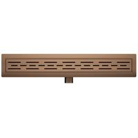 Wiesbaden Douchegoot met Flens en Rooster - 70x7cm - Geborsteld Brons Koper