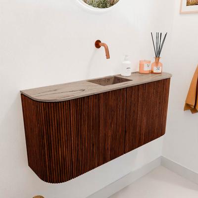 Toiletmeubel Mondiaz Joya Dlux | 93.2 cm | Meubelkleur Ruby | Faye wastafel Arena Wasbak Midden | Zonder kraangat(en)