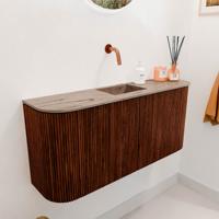 Toiletmeubel Mondiaz Joya Dlux | 93.2 cm | Meubelkleur Ruby | Faye wastafel Arena Wasbak Midden | Zonder kraangat(en)