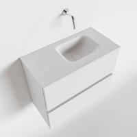 Toiletmeubel Mondiaz Ada | 60 cm | Meubelkleur Talc | Lex wastafel Talc Rechts | Zonder kraangat