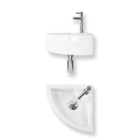 Fonteinset Baseline hoek keramiek 32x32x13 cm wit glans