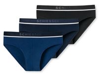 Schiesser Rio slips 95/5 blauw-zwart 3-pack