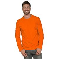 Oranje lange mouwen shirt voor heren   - - thumbnail