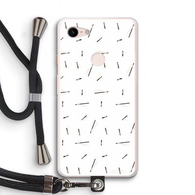Hipster stripes: Pixel 3 XL Transparant Hoesje met koord