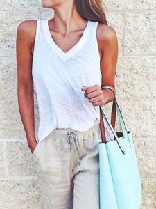 Women Solid Shift Casual Sleeveless Shirt & Top