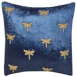 Beliani - BLUESTEM - Sierkussen - Marineblauw - 45 x 45 cm - Fluweel