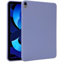 Accezz Liquid Silicone Backcover met penhouder iPad Air 5 (2022) / Air 4 (2020) Tablethoesje Paars - thumbnail