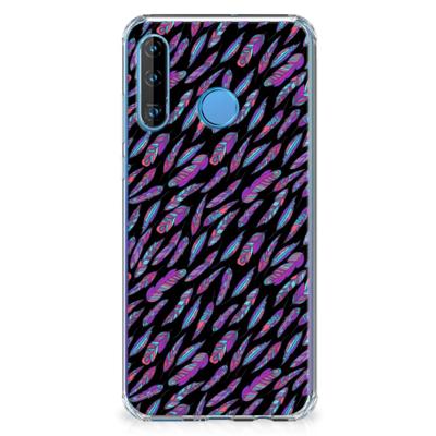Huawei P30 Lite Doorzichtige Silicone Hoesje Feathers Color Huawei P30 Lite Doorzichtige Silicone Hoesje Feathers Color